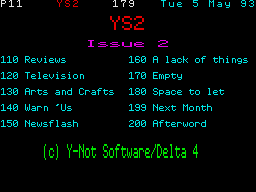 YS2 Issue 2 (1993)(Y-Not Software - Delta 4 Software)